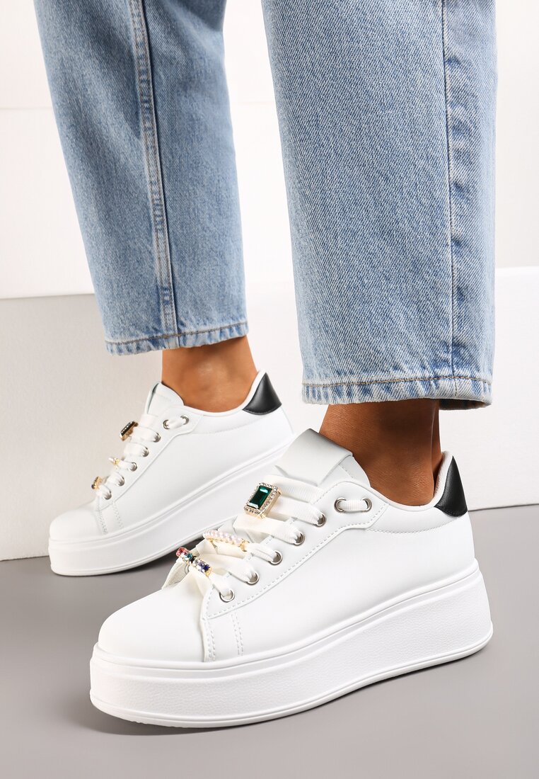 Sneakers Alb cu negru