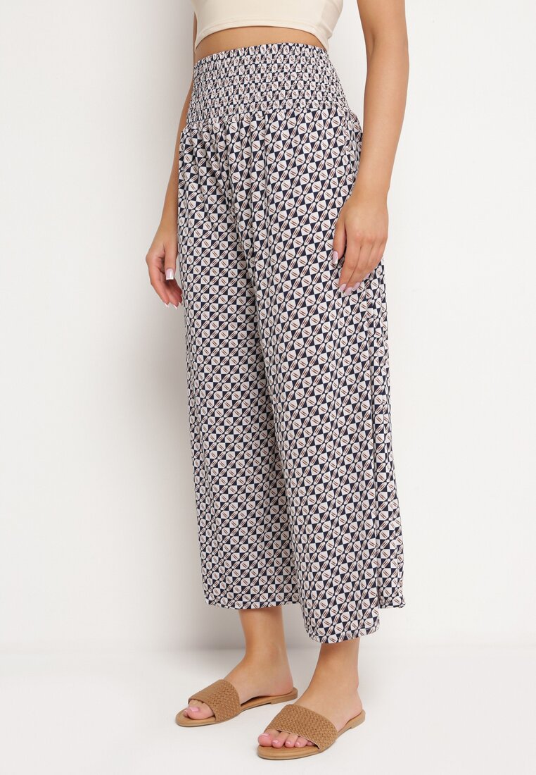 Pantaloni Granat Lărgi din bumbac cu Talie Înaltă și Elastic Tolaria