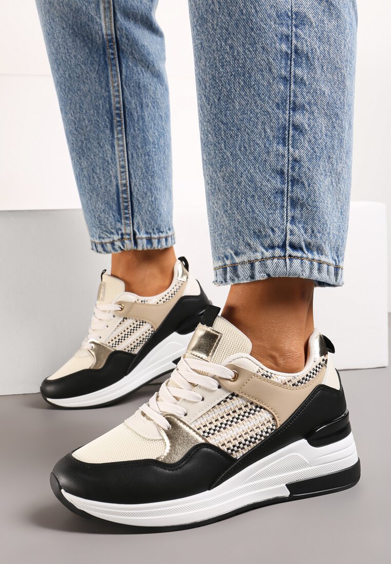 Sneakers Bej cu negru