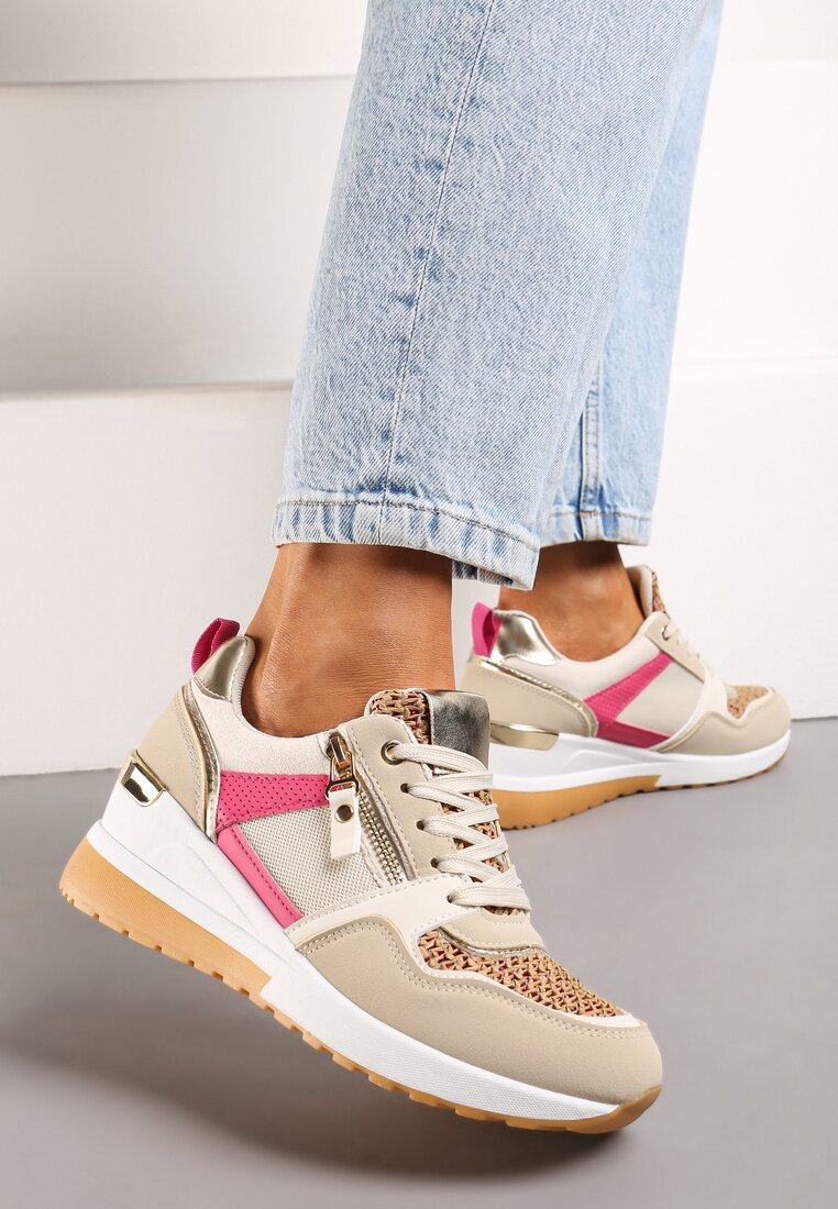 Sneakers Bej cu roz