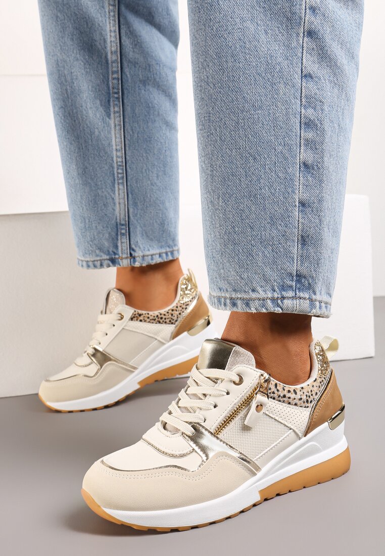 Sneakers Bej cu maro