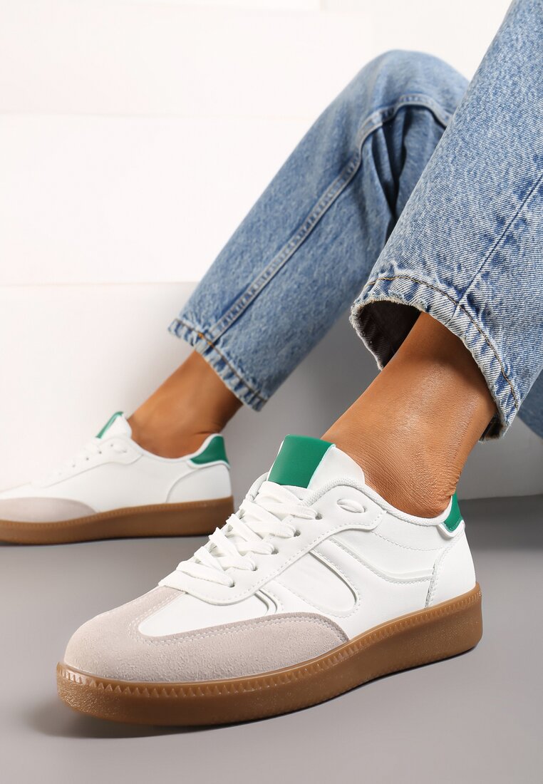 Sneakers Alb cu verde