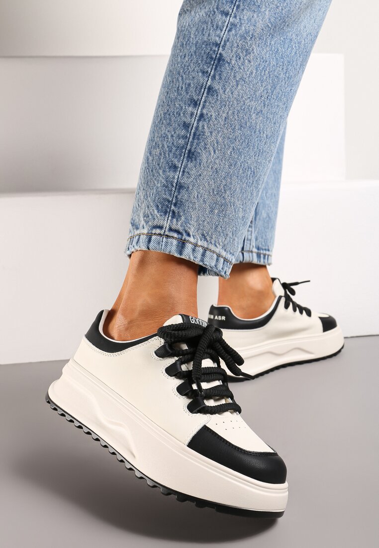 Sneakers Alb cu negru