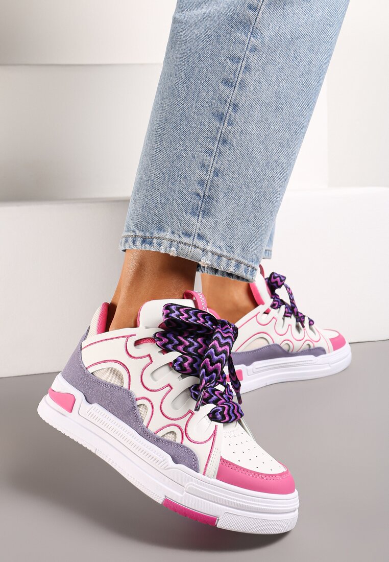 Sneakers Alb cu fucsia