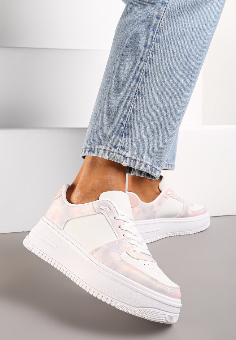 Sneakers Alb cu roz