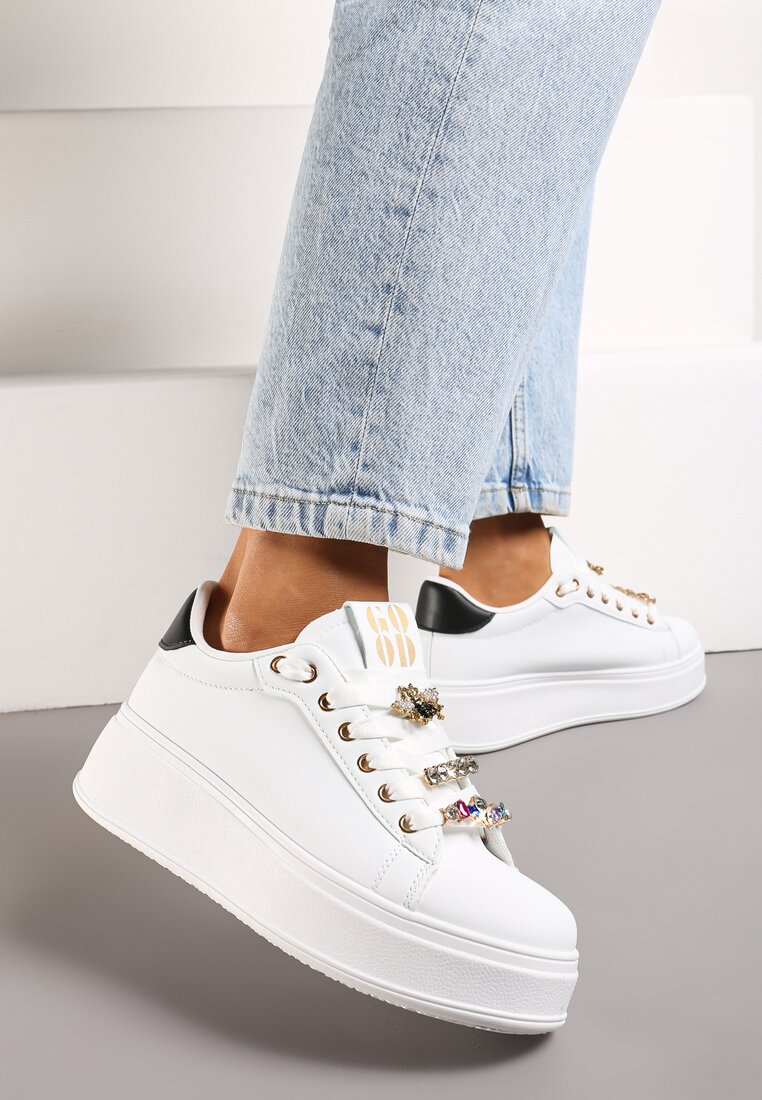 Sneakers Alb cu negru