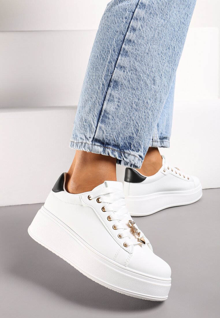 Sneakers Alb cu negru