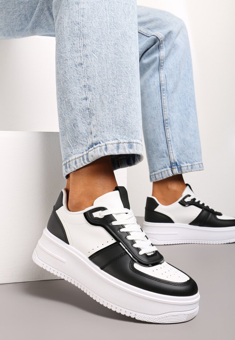 Sneakers Alb cu negru