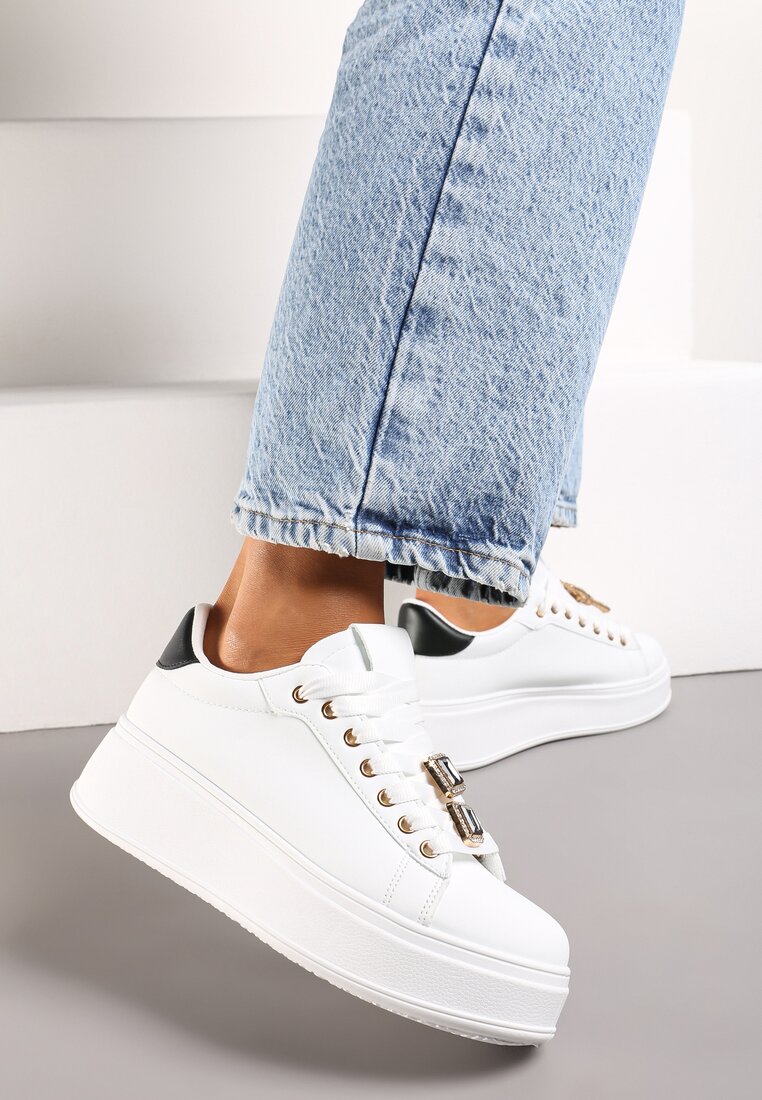 Sneakers Alb cu negru