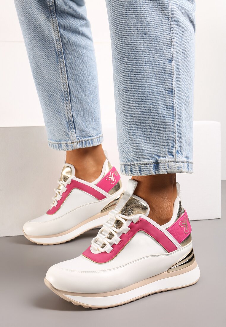 Sneakers Alb cu roz