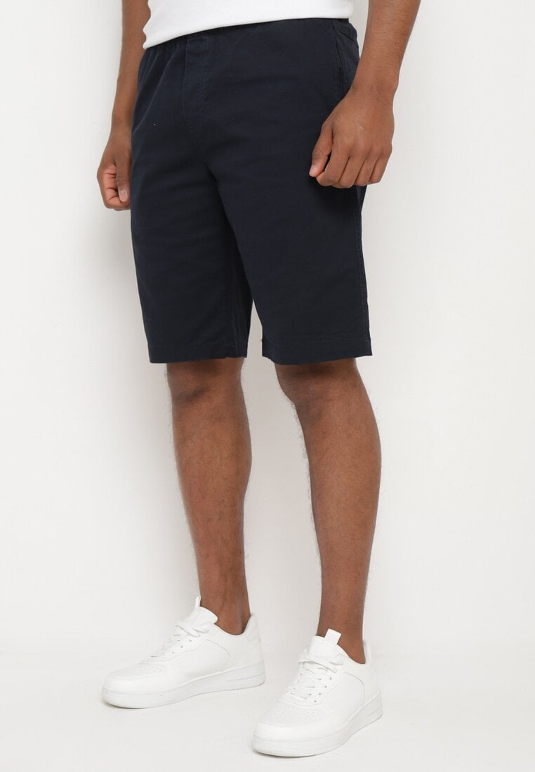 Pantaloni scurți Albaștri Clasici cu elastic în talie cu șnur în interior Piofina