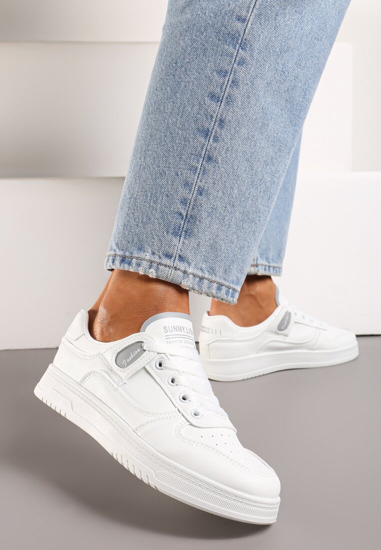 Sneakers Alb cu gri