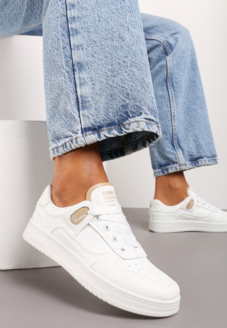 Sneakers Alb cu bej