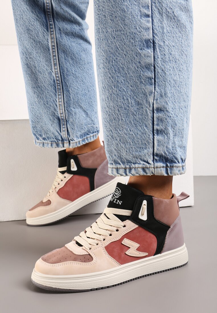 Sneakers Roz cu bej