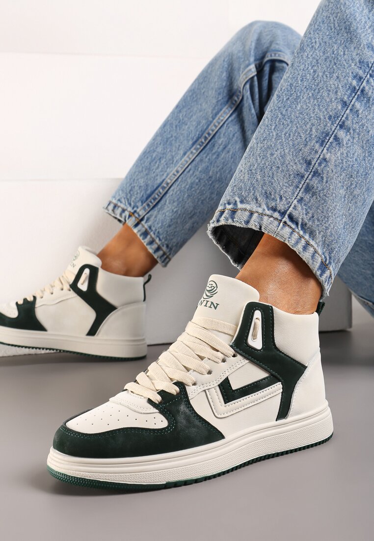Sneakers Bej cu verde