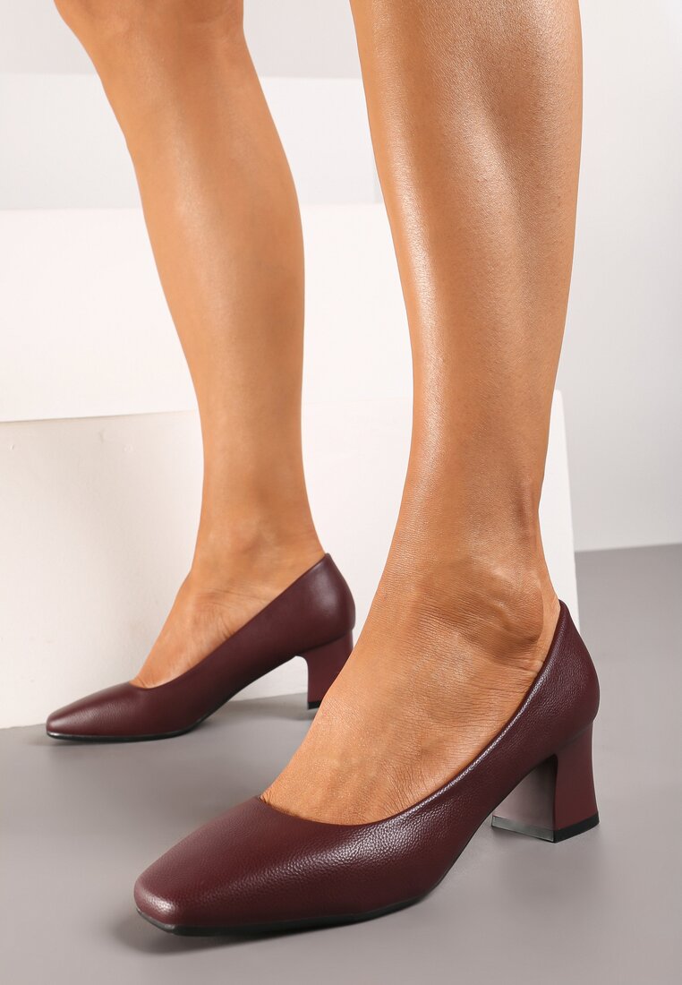 Pantofi cu toc Bordo