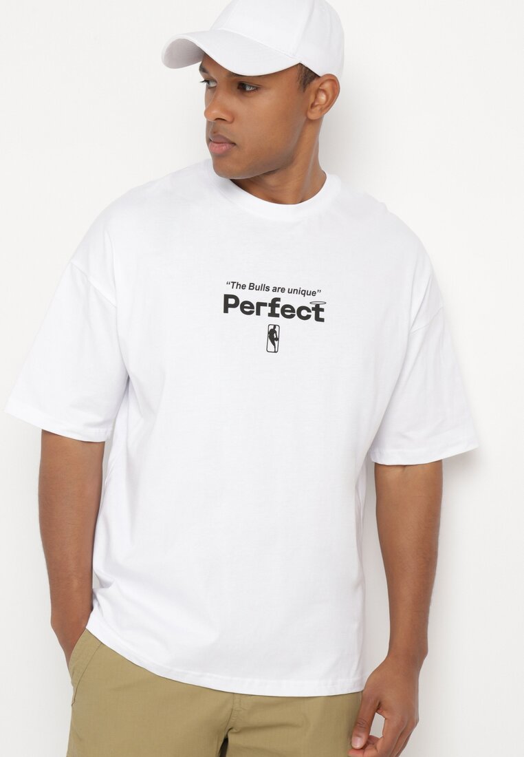 Tricou Alb De Bumbac cu mânecă scurtă Decorat cu imprimeuri Citara