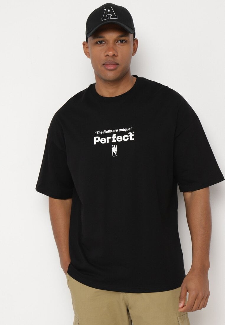 Tricou Negru Din bumbac cu mânecă scurtă Decorat cu imprimeuri Citara