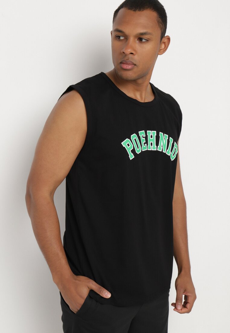 Maiou Negru de bumbac cu imprimeu Tiimasue