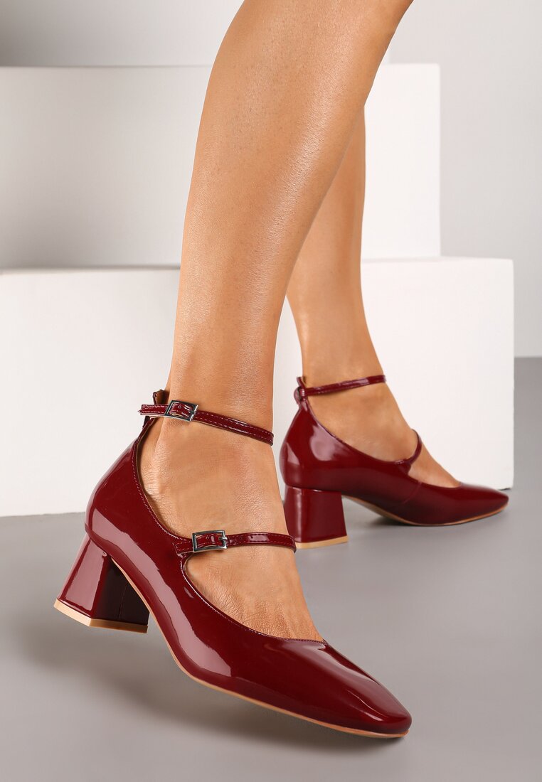 Pantofi cu toc Bordo