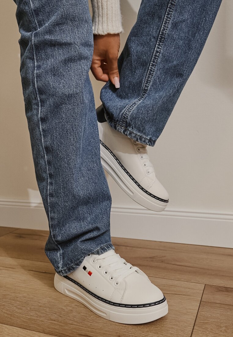 Sneakers Alb cu bleumarin