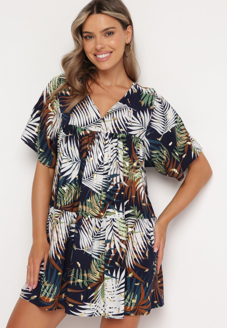 Rochie Albă cu bleumarin