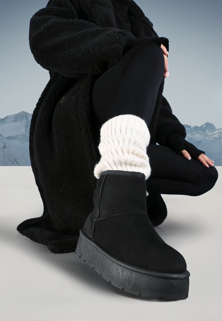 Cizme de zăpadă Negre pe Platformă cu intrare facilă Irialia