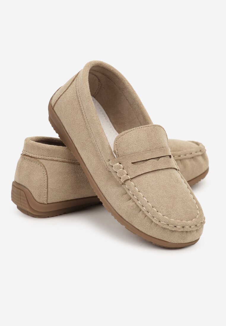 Pantofi Bej cu Branț din Piele Lravia