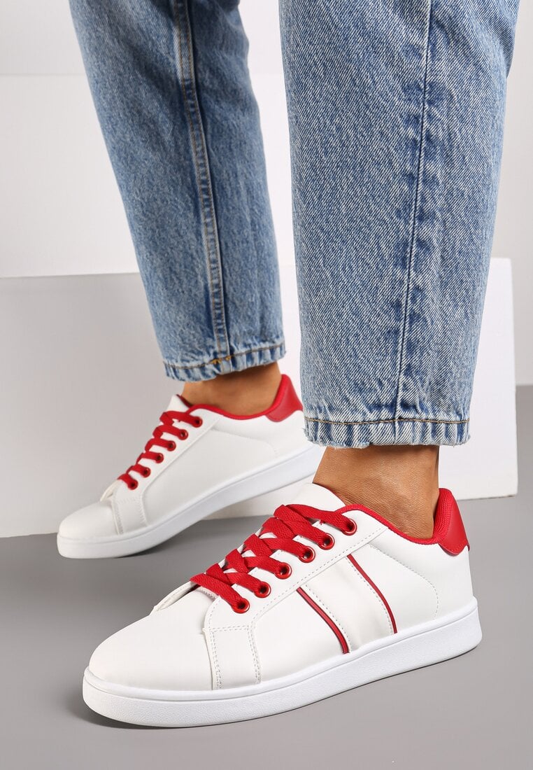 Sneakers Alb cu roșu