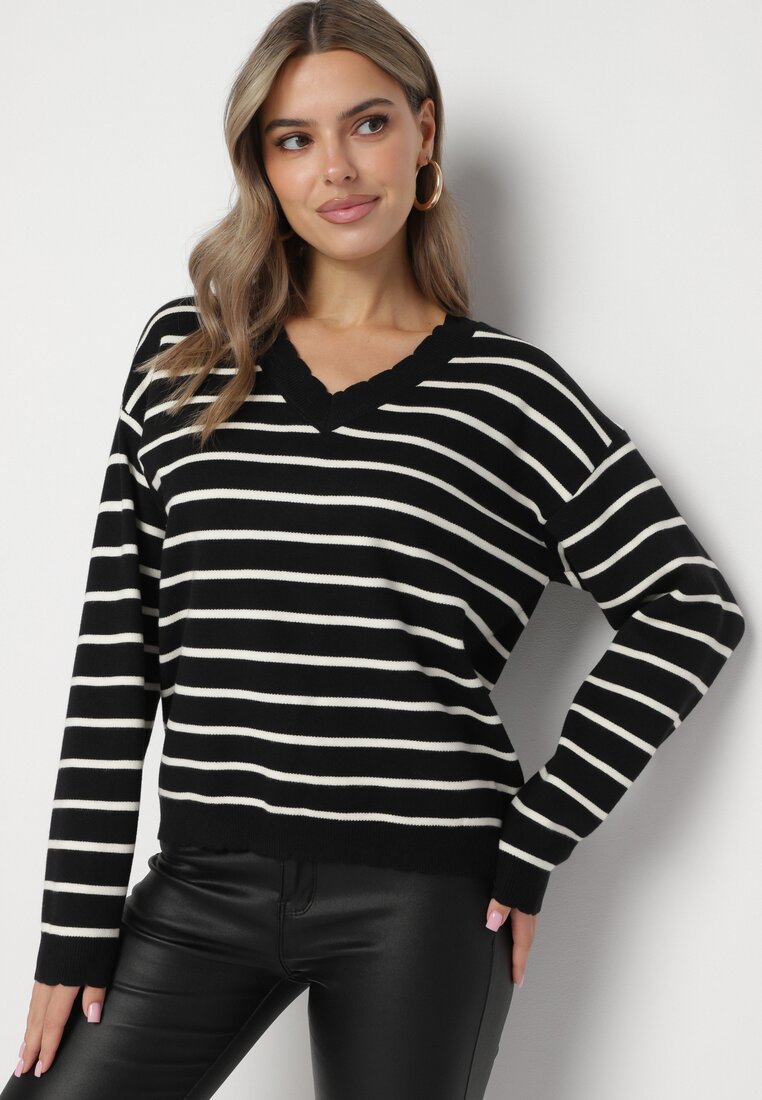 Pulover Negru cu bej