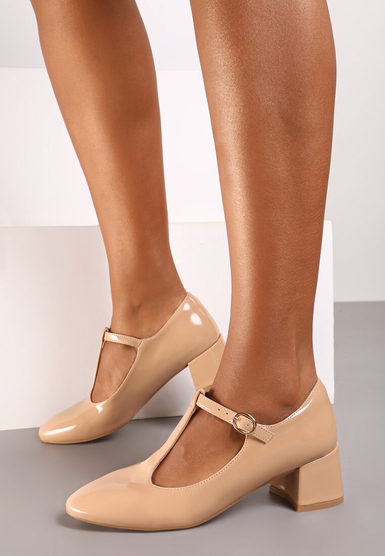 Pantofi cu toc Bej