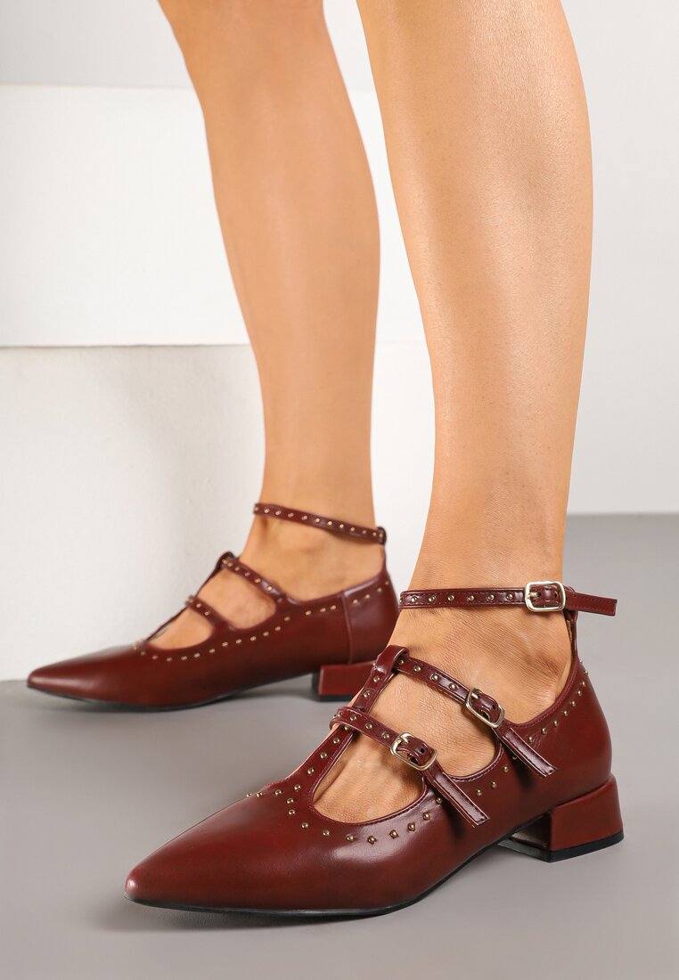 Pantofi cu toc Bordo
