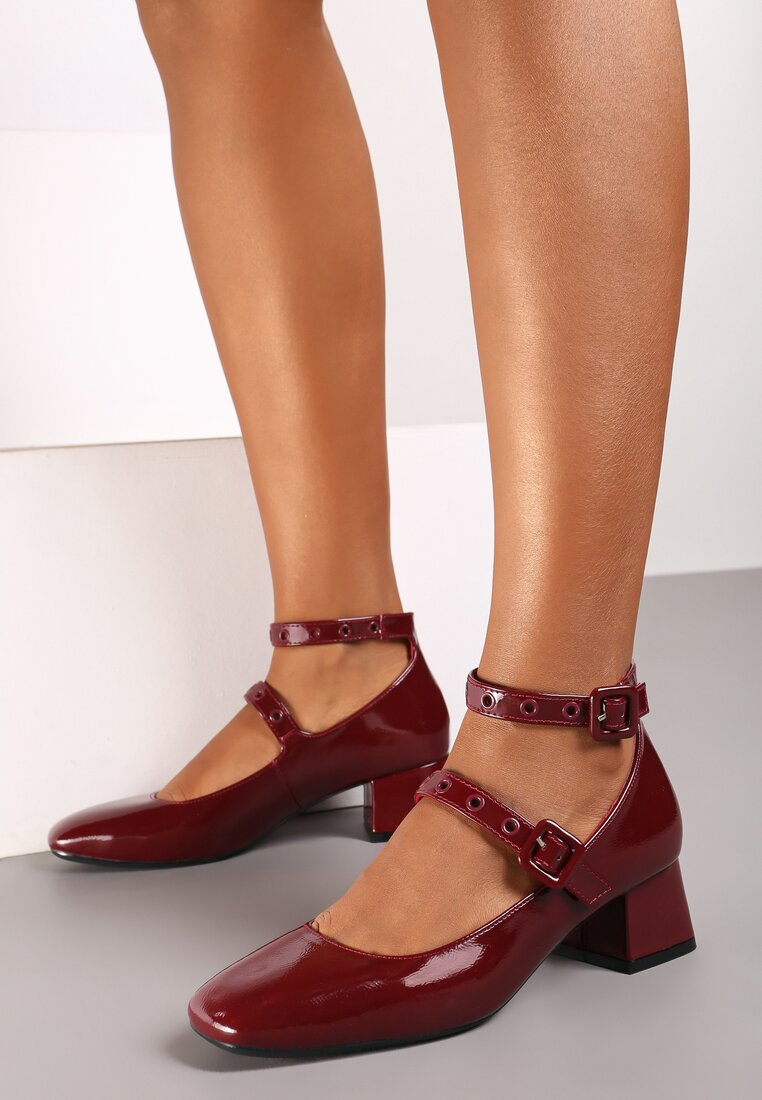 Pantofi cu toc Bordo