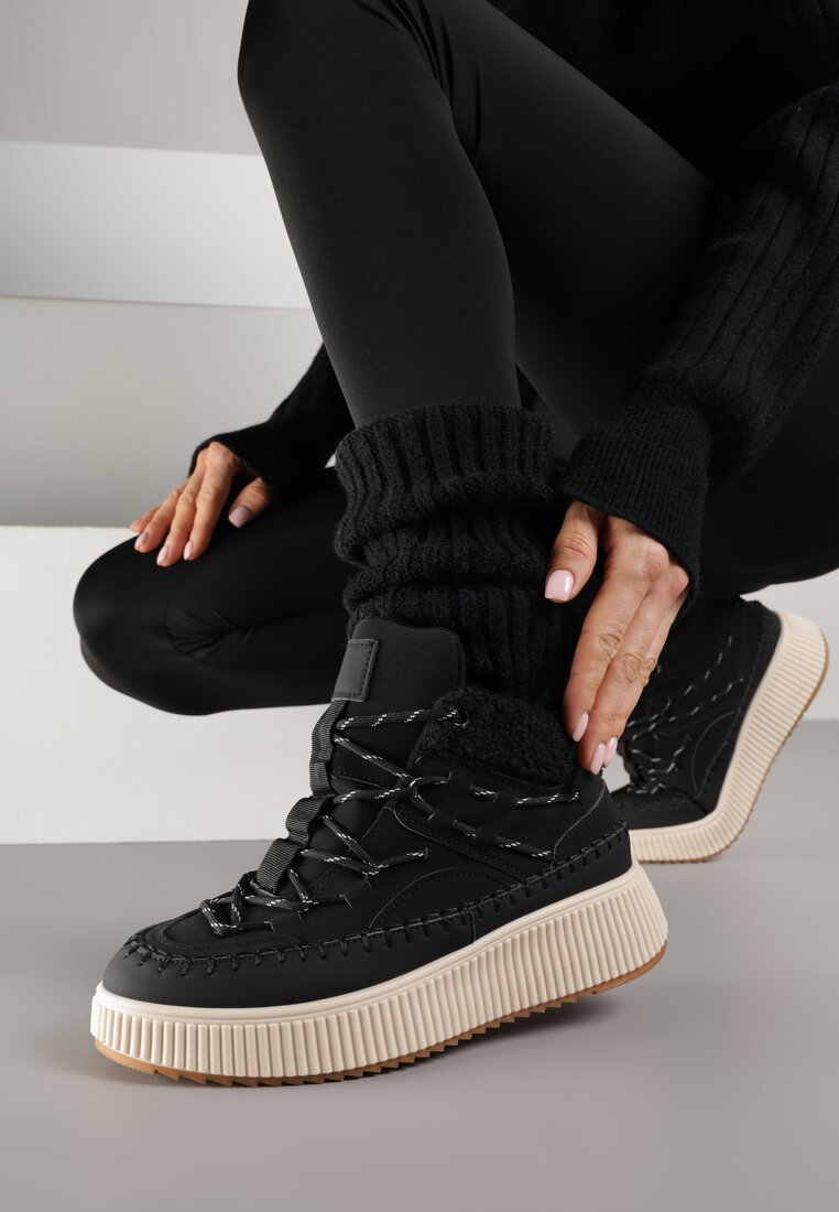 Cizme de zăpadă negre stil trapper Vices în stil sport pe platformă Terillen