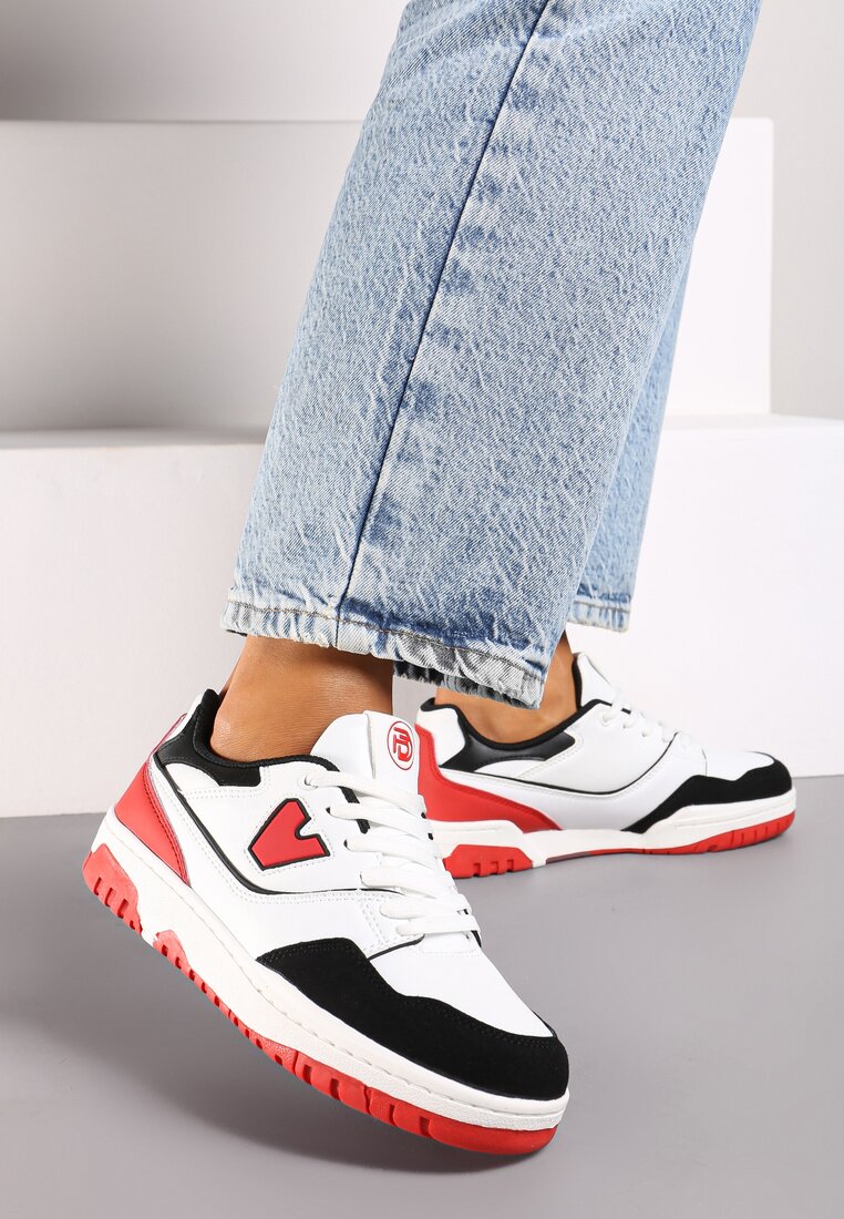 Sneakers Alb cu roșu