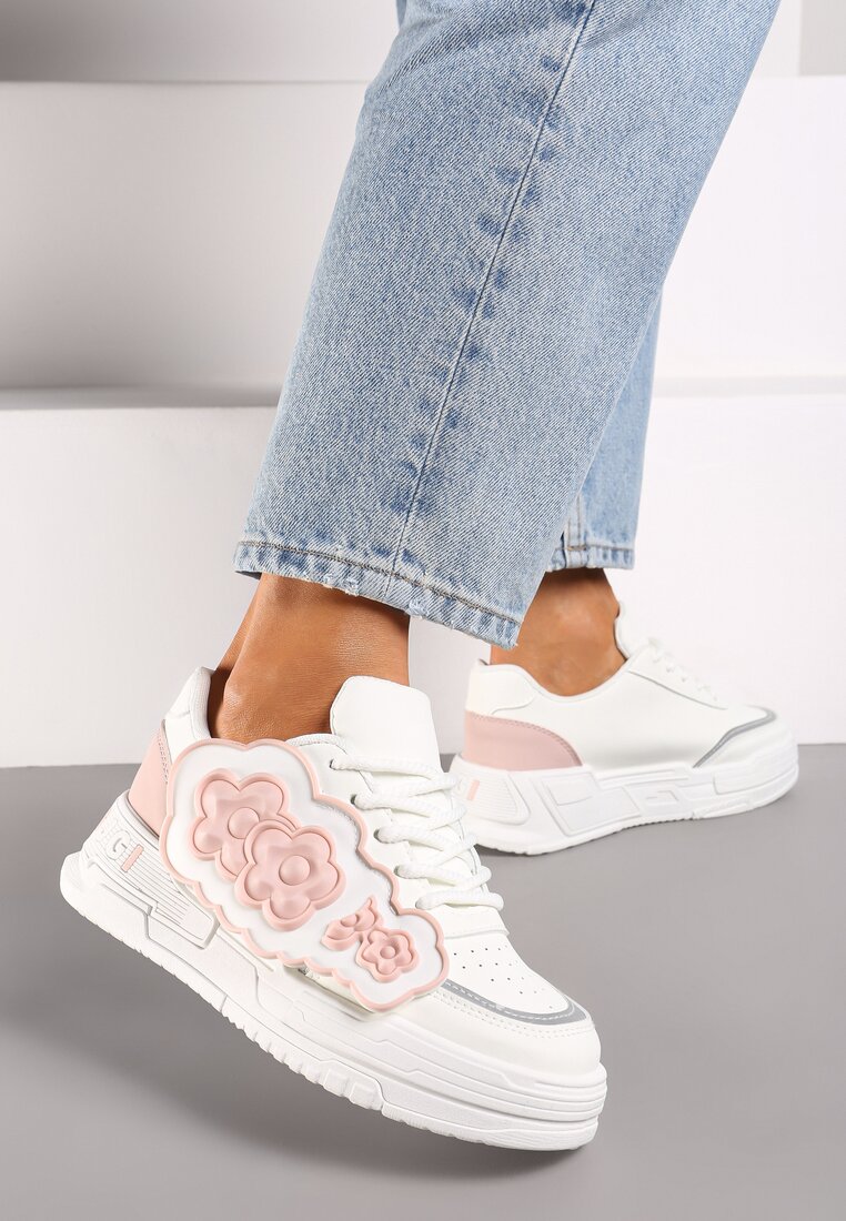 Sneakers Alb cu roz