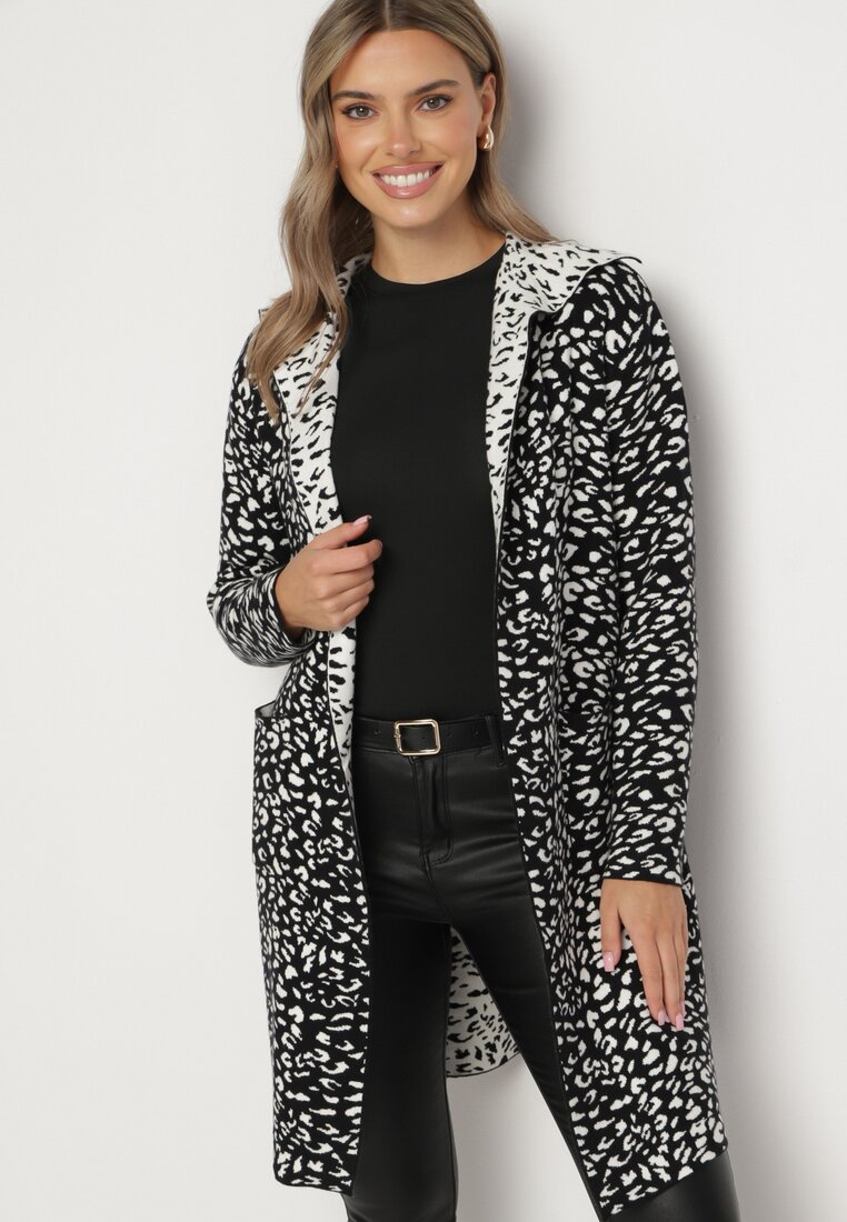 Cardigan Negru cu alb