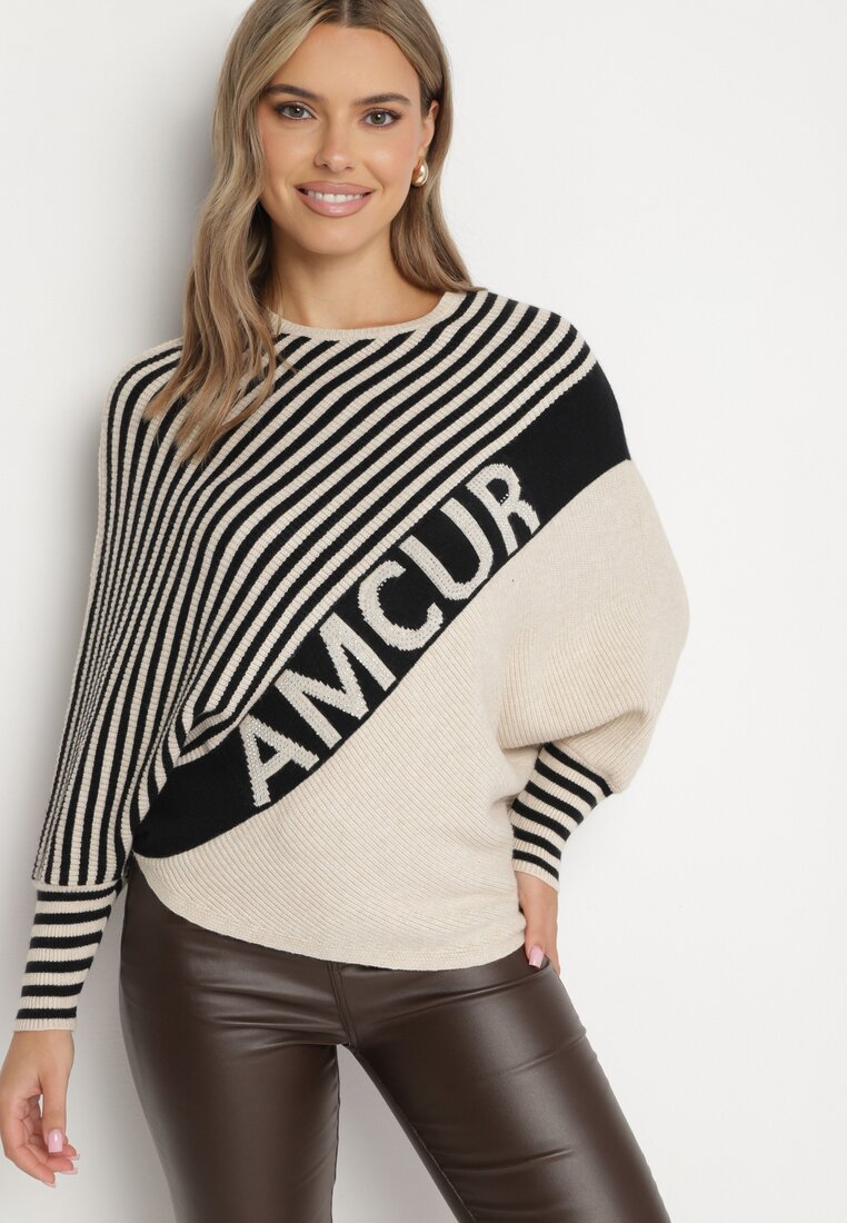 Pulover Negru cu bej