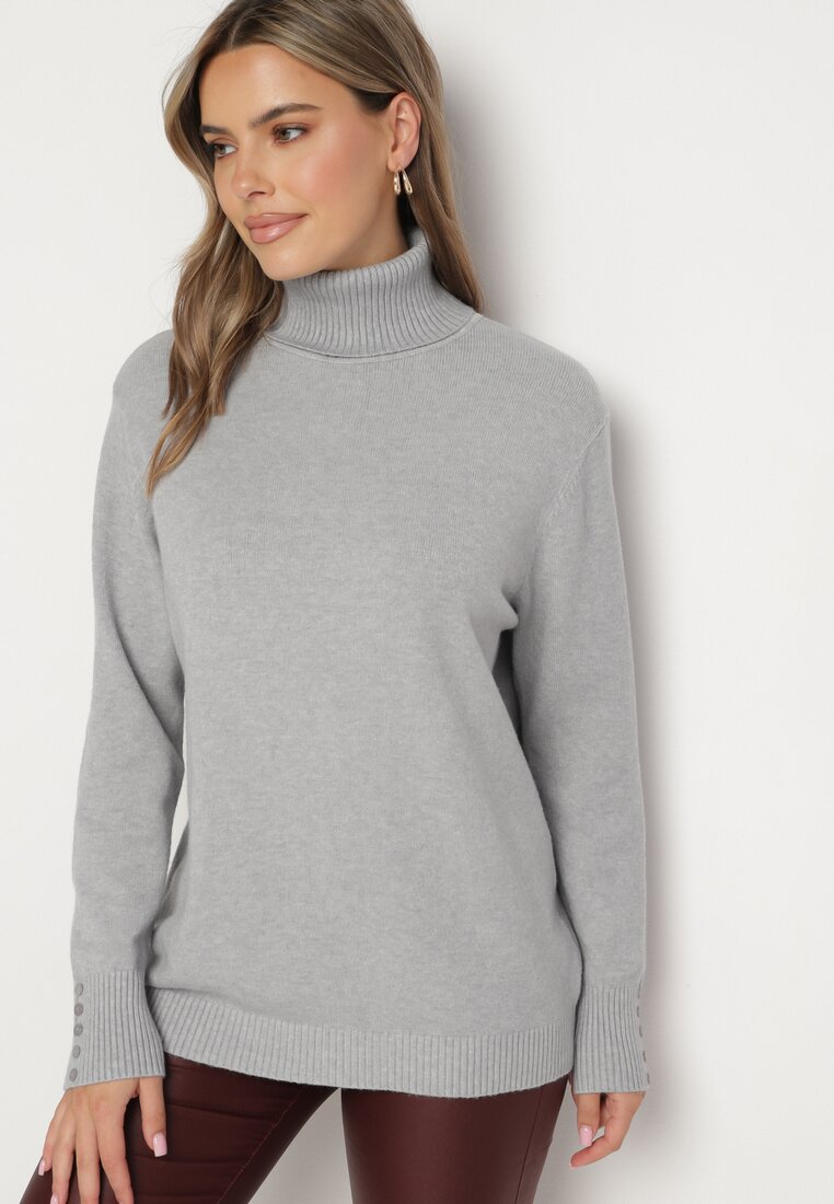 Pulover pe gât Gri