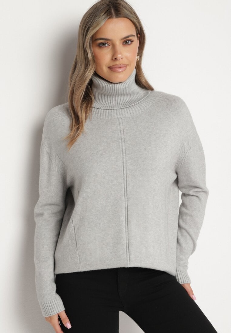 Pulover pe gât Gri
