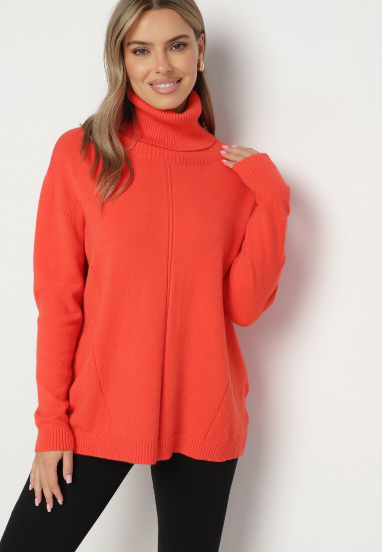 Pulover pe gât Portocaliu