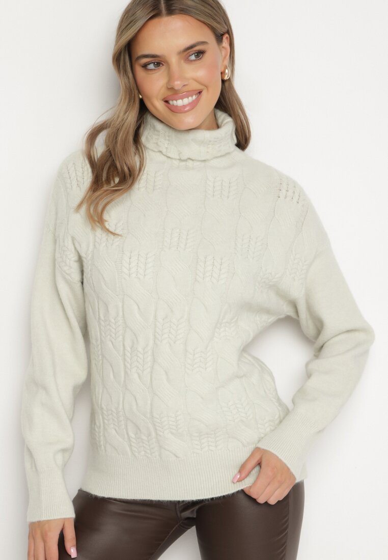 Pulover pe gât Verde mentă