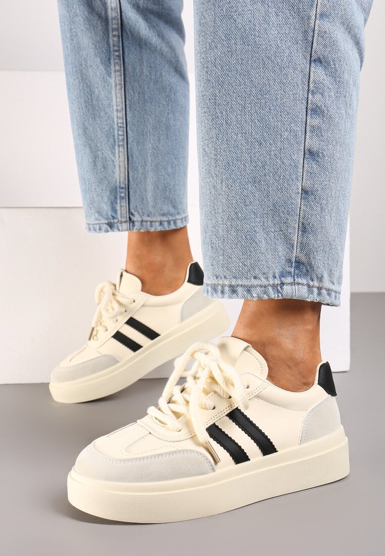 Sneakers Alb cu negru