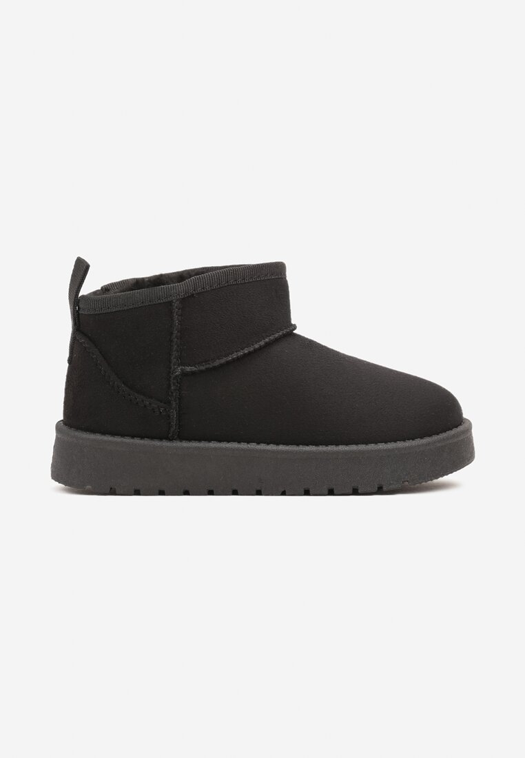 Cizme de zăpadă Negre slip-on din imitație de piele întoarsă pe talpă groasă Kaimanae