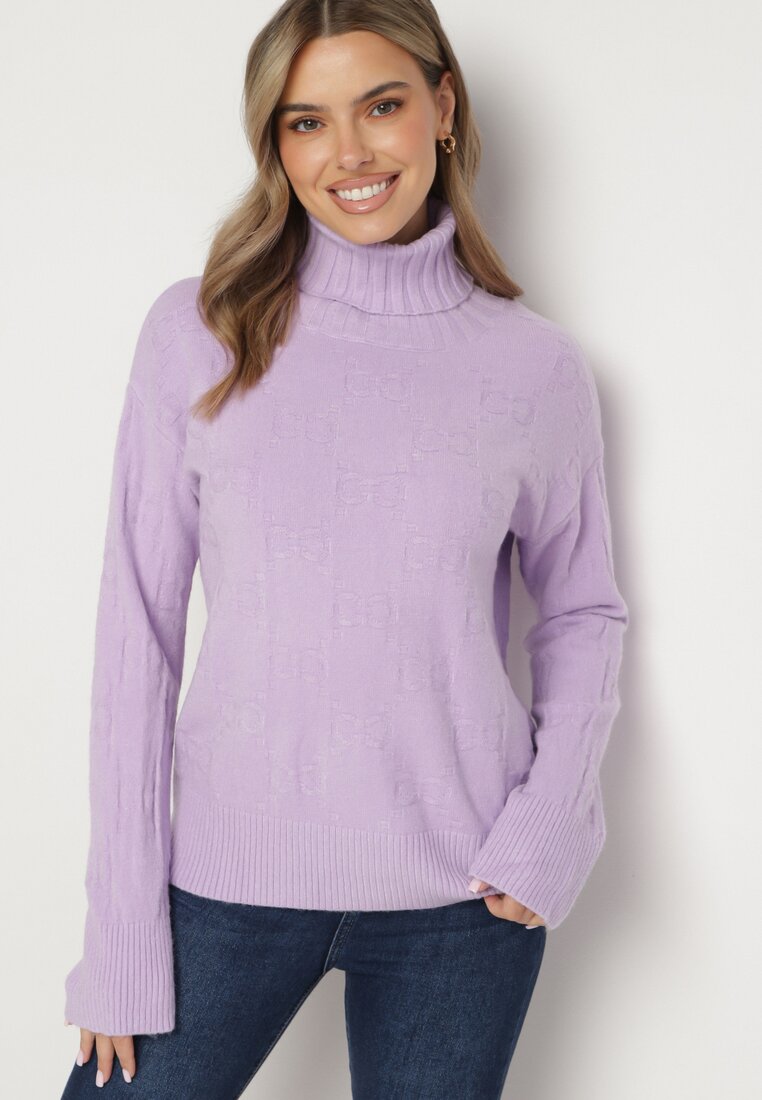 Pulover pe gât Mov