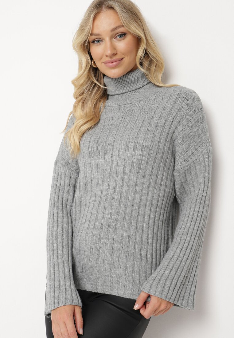 Pulover pe gât Gri