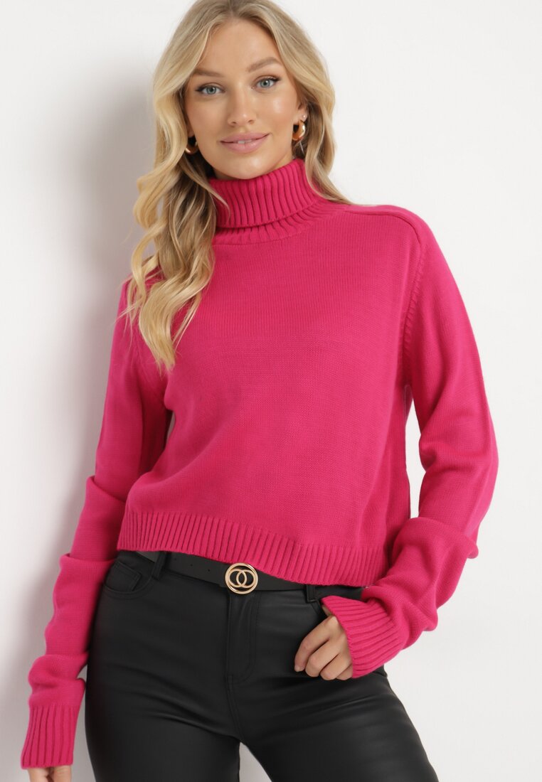 Pulover pe gât Fucsia
