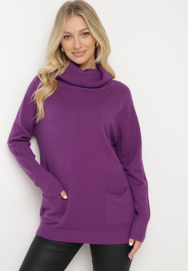 Pulover pe gât Mov
