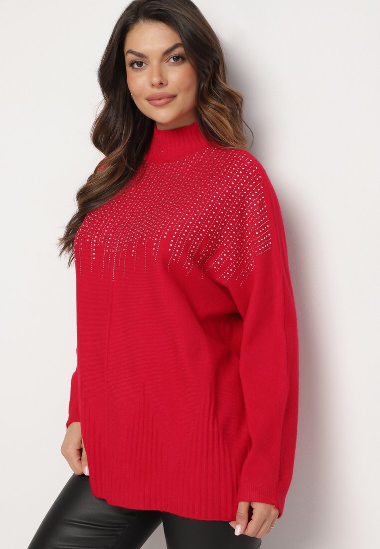 Pulover pe gât Bordo