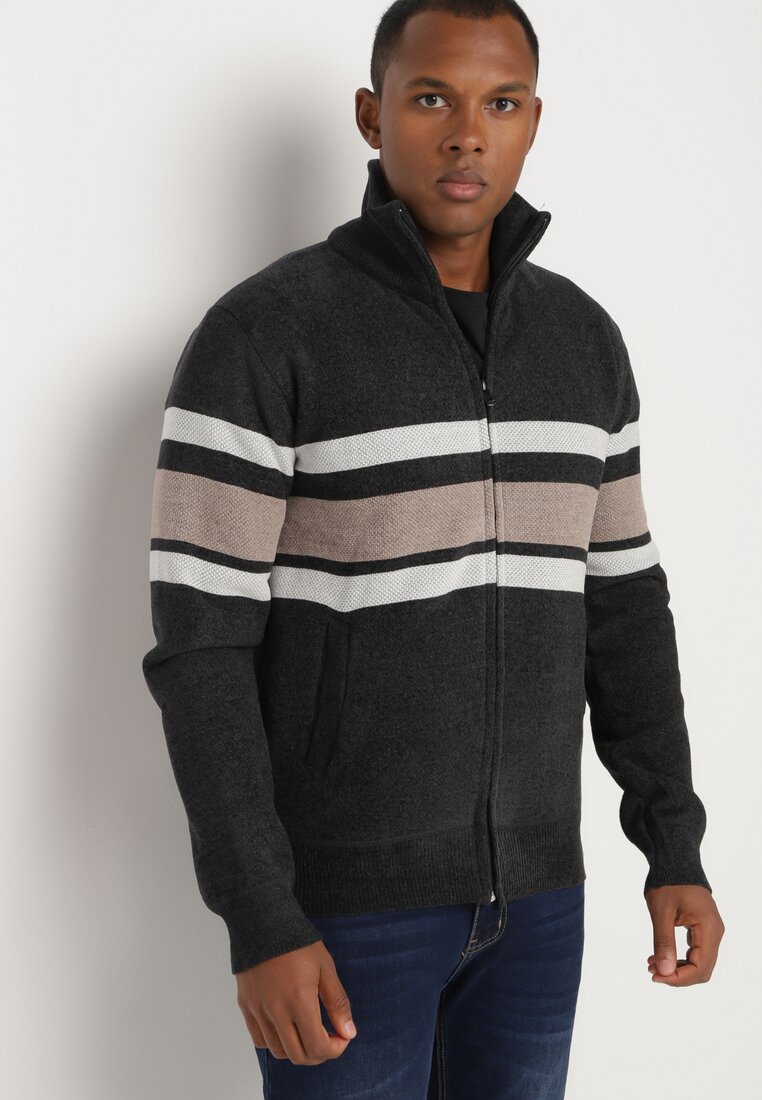 Cardigan Negru cu maro